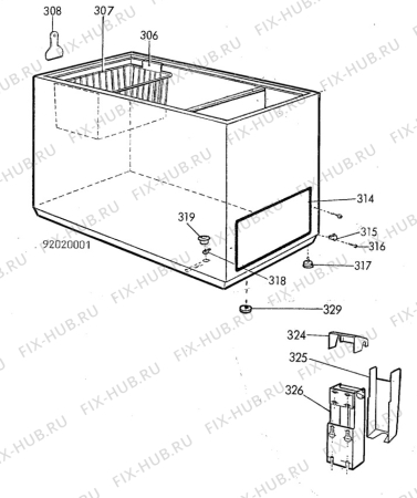 Взрыв-схема холодильника Electrolux TC560 - Схема узла C30 Cabinet/interior B